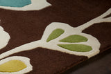 Chandra Rugs Inhabit 100% Wool Hand-Tufted Designer Rug Brown/White/Blue/Green 7'9 x 10'6
