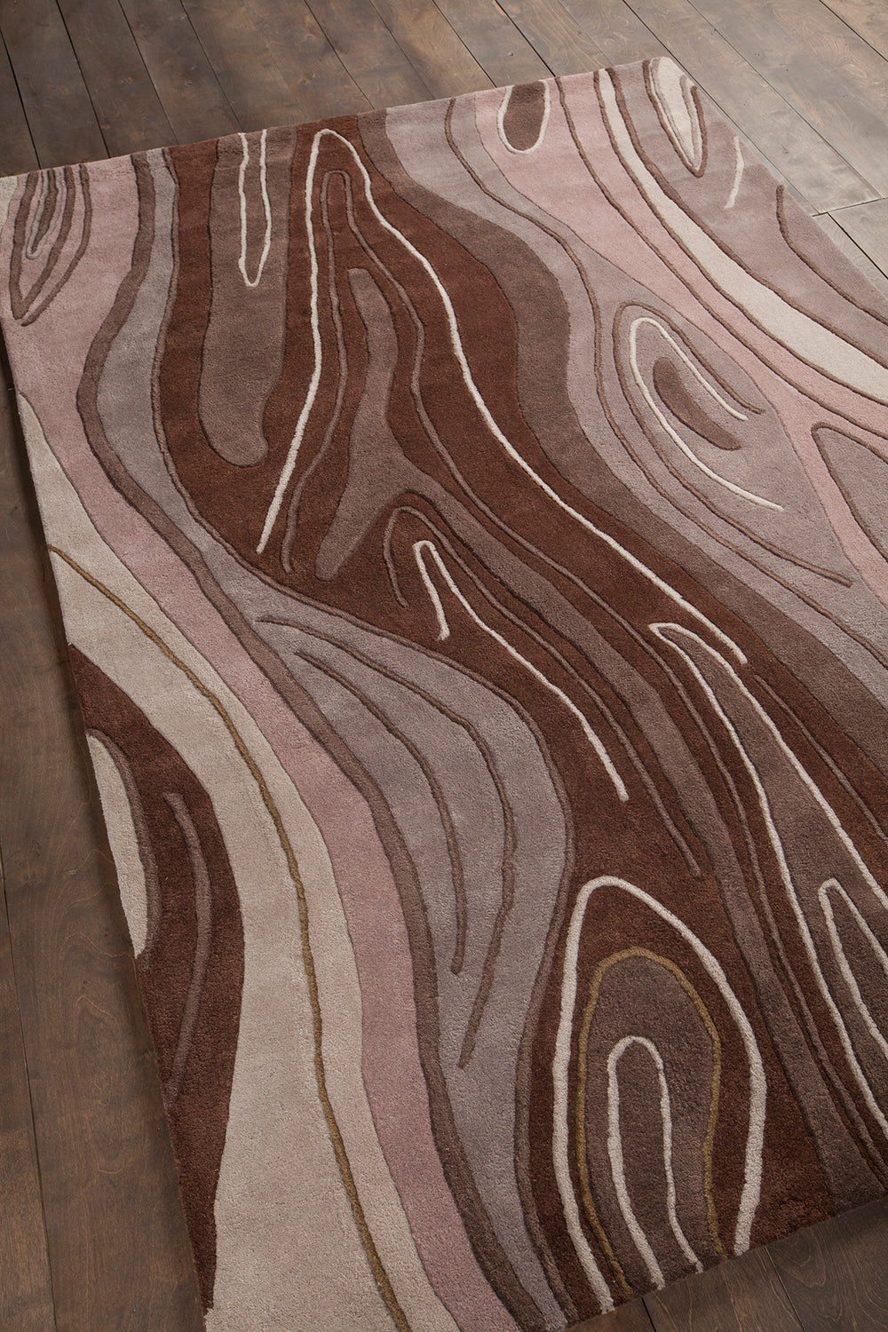 Chandra Rugs Inhabit 100% Wool Hand-Tufted Designer Rug Brown 7'9 x 10'6