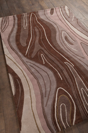 Chandra Rugs Inhabit 100% Wool Hand-Tufted Designer Rug Brown 7'9 x 10'6