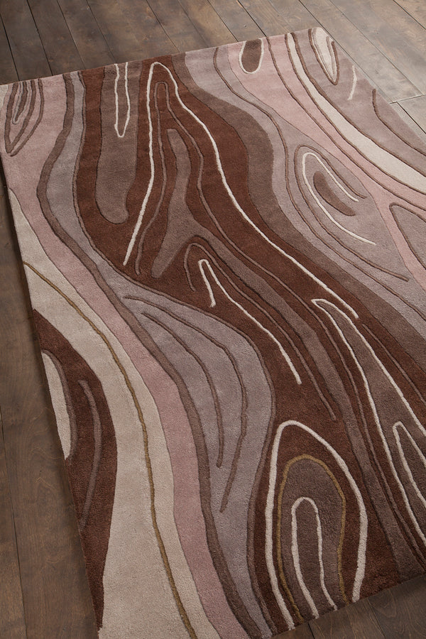 Chandra Rugs Inhabit 100% Wool Hand-Tufted Designer Rug Brown 7'9 x 10'6