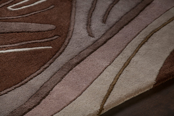 Chandra Rugs Inhabit 100% Wool Hand-Tufted Designer Rug Brown 7'9 x 10'6