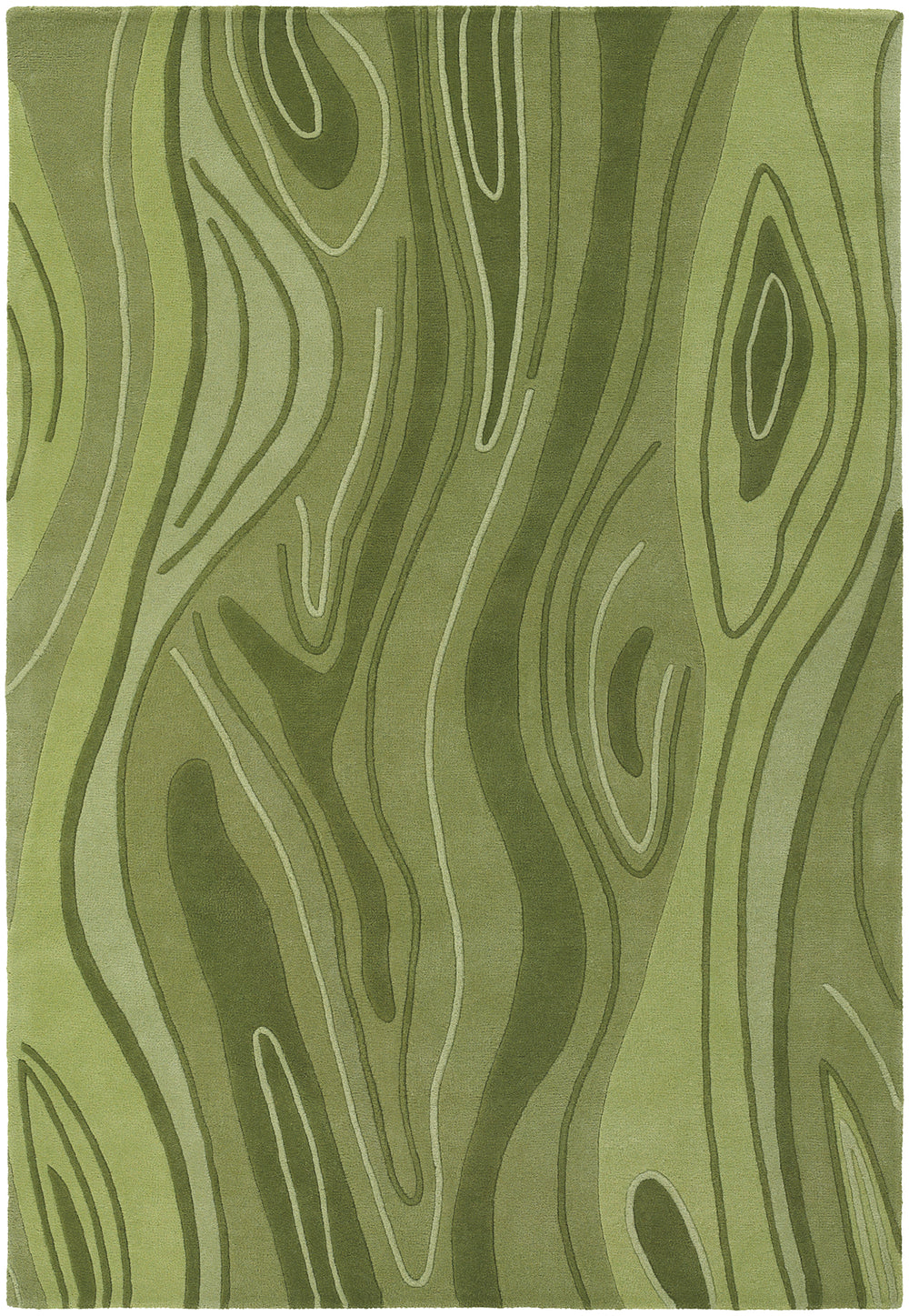 Chandra Rugs Inhabit 100% Wool Hand-Tufted Designer Rug Green 7'9 x 10'6