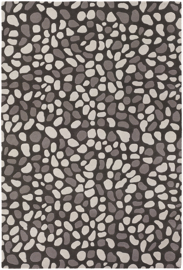 Chandra Rugs Inhabit 100% Wool Hand-Tufted Designer Rug Charcoal/Grey/White 7'9 x 10'6