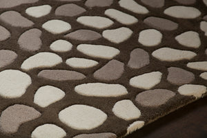 Chandra Rugs Inhabit 100% Wool Hand-Tufted Designer Rug Charcoal/Grey/White 7'9 x 10'6