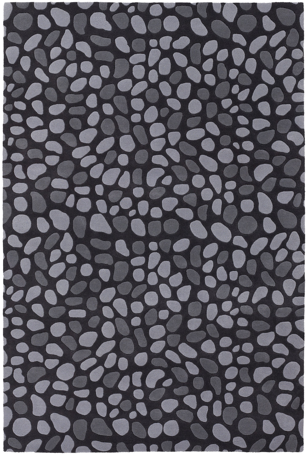 Chandra Rugs Inhabit 100% Wool Hand-Tufted Designer Rug Charcoal/Grey 7'9 x 10'6