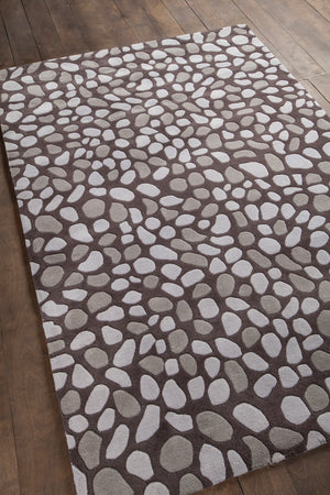 Chandra Rugs Inhabit 100% Wool Hand-Tufted Designer Rug Charcoal/Grey 7'9 x 10'6