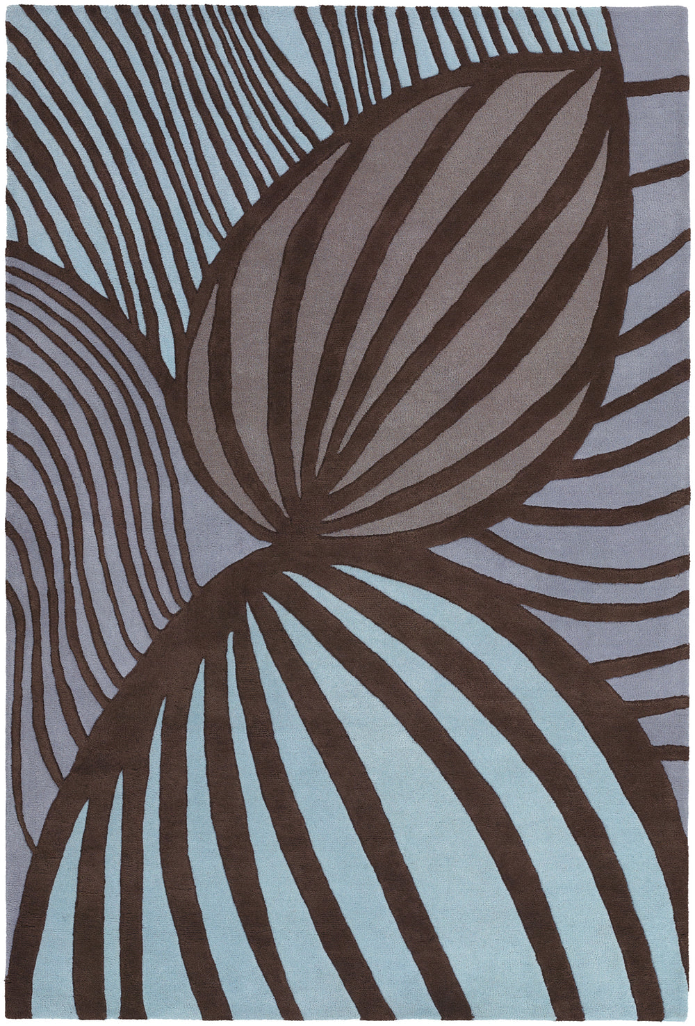 Chandra Rugs Inhabit 100% Wool Hand-Tufted Designer Rug Brown/Blue 7'9 x 10'6