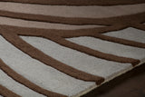Chandra Rugs Inhabit 100% Wool Hand-Tufted Designer Rug Brown/Blue 7'9 x 10'6