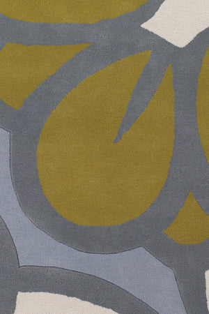 Chandra Rugs Inhabit 100% Wool Hand-Tufted Designer Rug Grey/Orange/Green/White 7'9 x 10'6