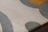 Chandra Rugs Inhabit 100% Wool Hand-Tufted Designer Rug Grey/Orange/White/Green/Rust 7'9 x 10'6