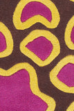 Chandra Rugs Inhabit 100% Wool Hand-Tufted Designer Rug Brown/Pink/Blue/Yellow 7'9 x 10'6