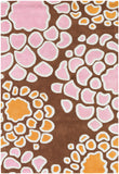 Chandra Rugs Inhabit 100% Wool Hand-Tufted Designer Rug Brown/Orange/Pink/White 7'9 x 10'6