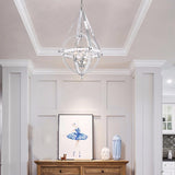 Bethel Chrome Chandelier in Metal & Crystal