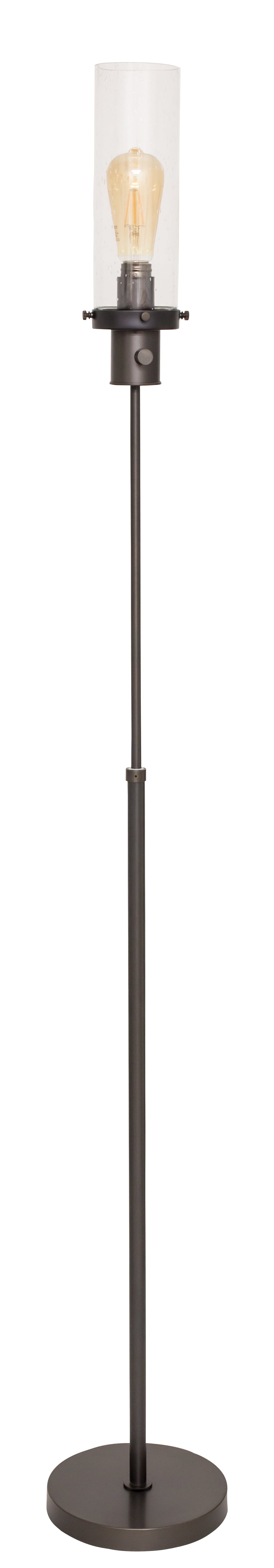 Ira Adjustable Floor Lamp with Clear Seedy Glass Shade