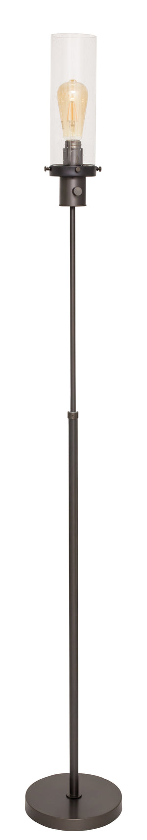 Ira Adjustable Floor Lamp with Clear Seedy Glass Shade