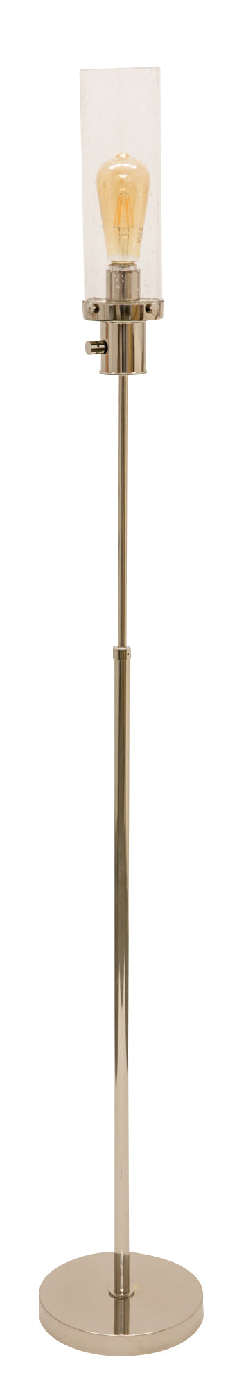 Ira Adjustable Floor Lamp with Clear Seedy Glass Shade