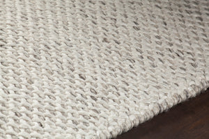 Chandra Rugs Ira 70% Wool + 30% Viscose Hand Woven Contemporary Rug White 7'9 x 10'6