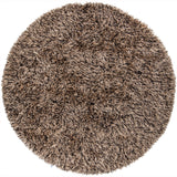 Chandra Rugs Iris 100% Polyester Hand-Woven Contemporary Rug Taupe/Beige/Black 7'9 Round