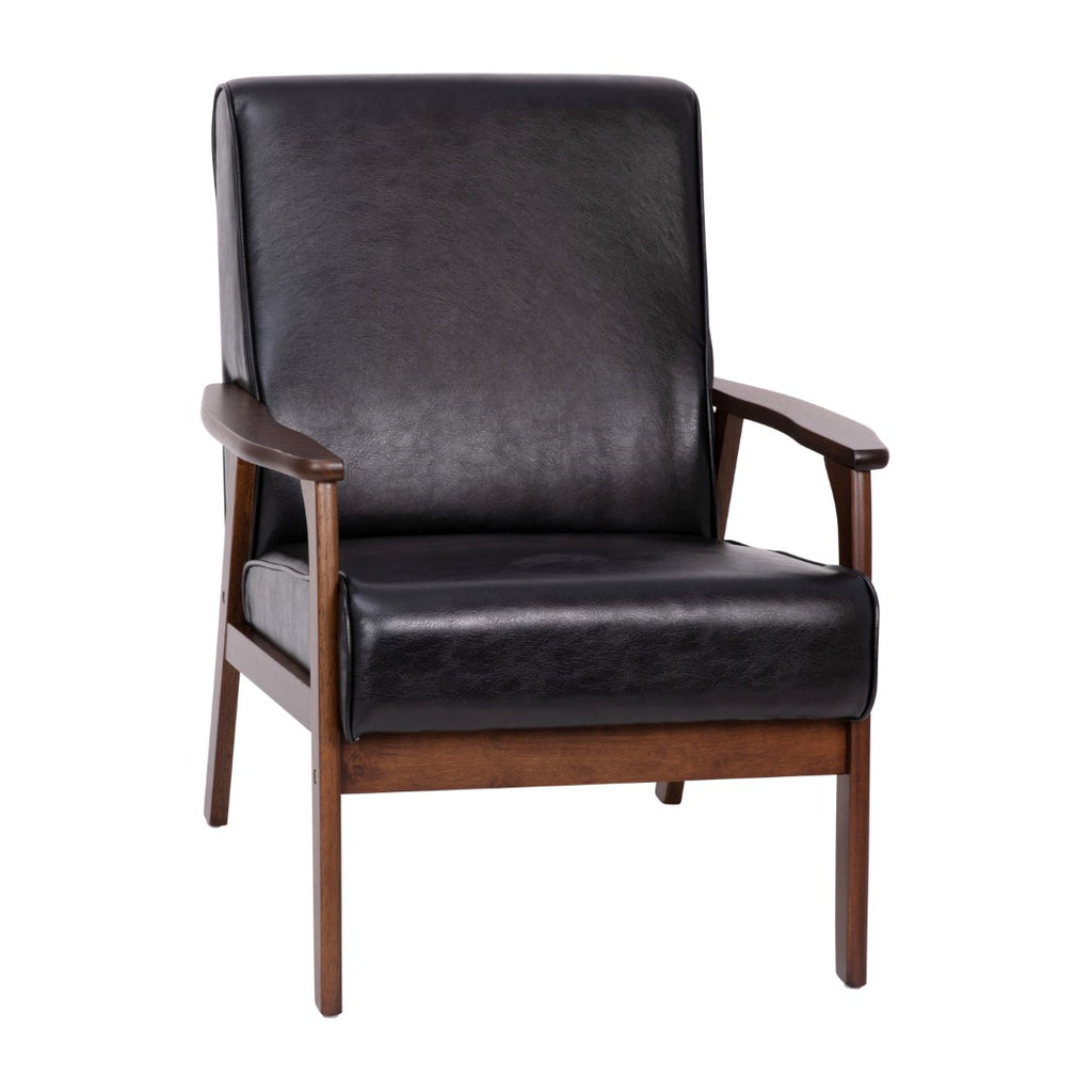 English Elm EE2021 Midcentury Living Room Grouping - Chair Black LeatherSoft EEV-14655