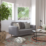English Elm EE2025 Midcentury Living Room Grouping - Loveseat Stone Gray EEV-14665