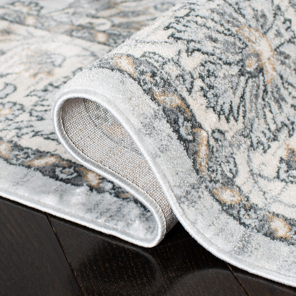 Isabella 940 Transitional Power Loomed Polypropylene Pile Rug Light Grey / Cream