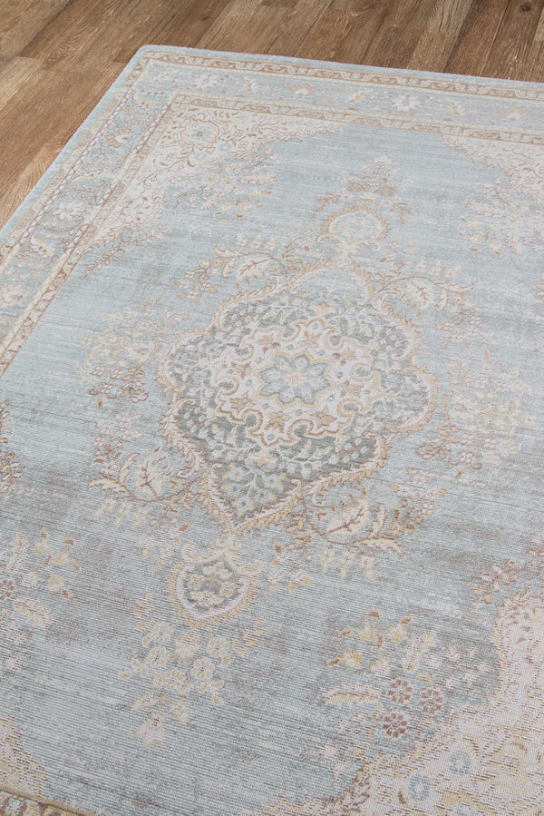 Momeni Isabella ISA-1 Machine Made Traditional Medallion Indoor Area Rug Blue 9'3" x 11'10" ISABEISA-1BLU93BA
