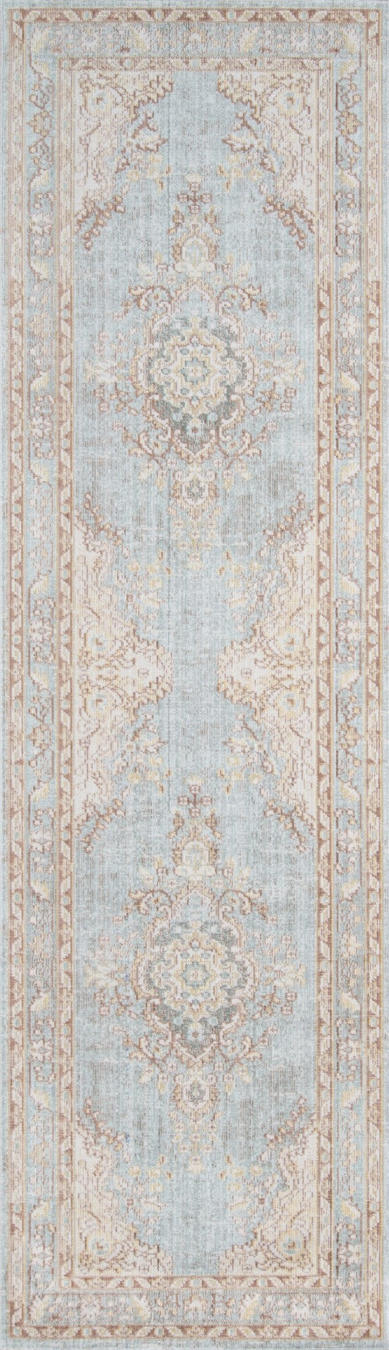 Momeni Isabella ISA-1 Machine Made Traditional Medallion Indoor Area Rug Blue 9'3" x 11'10" ISABEISA-1BLU93BA
