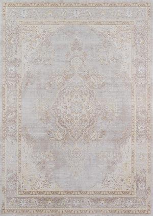 Momeni Isabella ISA-1 Machine Made Traditional Medallion Indoor Area Rug Grey 9'3" x 11'10" ISABEISA-1GRY93BA