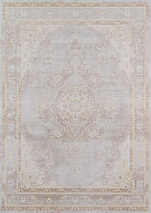 Momeni Isabella ISA-1 Machine Made Traditional Medallion Indoor Area Rug Grey 9'3" x 11'10" ISABEISA-1GRY93BA