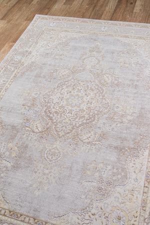 Momeni Isabella ISA-1 Machine Made Traditional Medallion Indoor Area Rug Grey 9'3" x 11'10" ISABEISA-1GRY93BA
