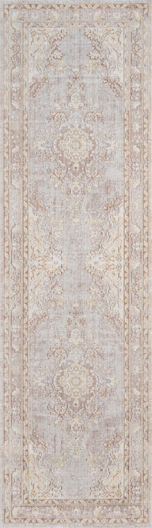 Momeni Isabella ISA-1 Machine Made Traditional Medallion Indoor Area Rug Grey 9'3" x 11'10" ISABEISA-1GRY93BA