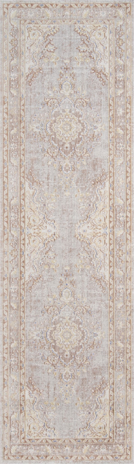 Momeni Isabella ISA-1 Machine Made Traditional Medallion Indoor Area Rug Grey 9'3" x 11'10" ISABEISA-1GRY93BA