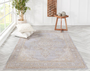 Momeni Isabella ISA-1 Machine Made Traditional Medallion Indoor Area Rug Grey 7'10" x 10'6" ISABEISA-1GRY7AA6
