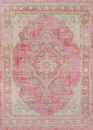 Momeni Isabella ISA-1 Machine Made Traditional Medallion Indoor Area Rug Pink 9'3" x 11'10" ISABEISA-1PNK93BA