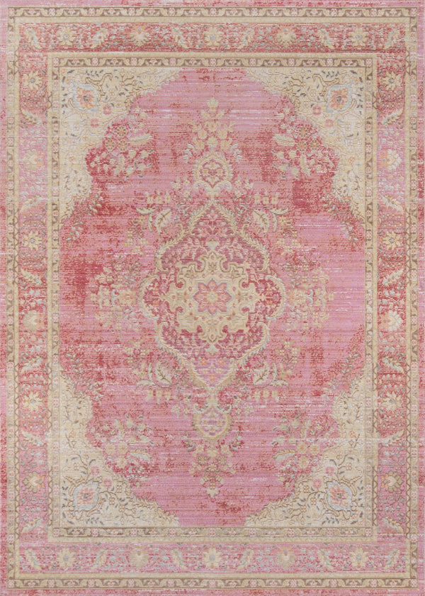 Momeni Isabella ISA-1 Machine Made Traditional Medallion Indoor Area Rug Pink 9'3" x 11'10" ISABEISA-1PNK93BA