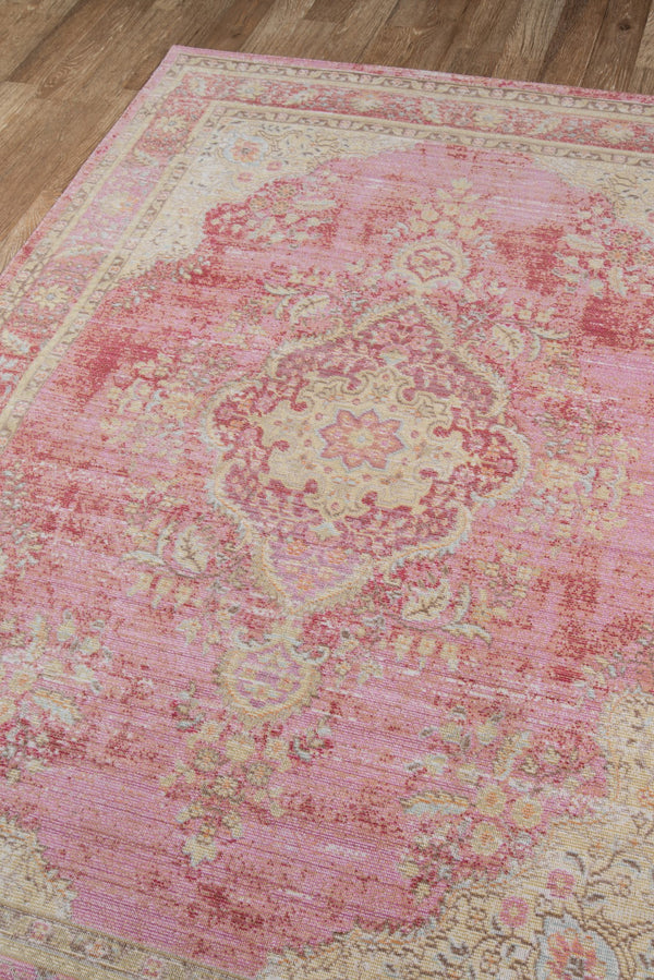 Momeni Isabella ISA-1 Machine Made Traditional Medallion Indoor Area Rug Pink 9'3" x 11'10" ISABEISA-1PNK93BA
