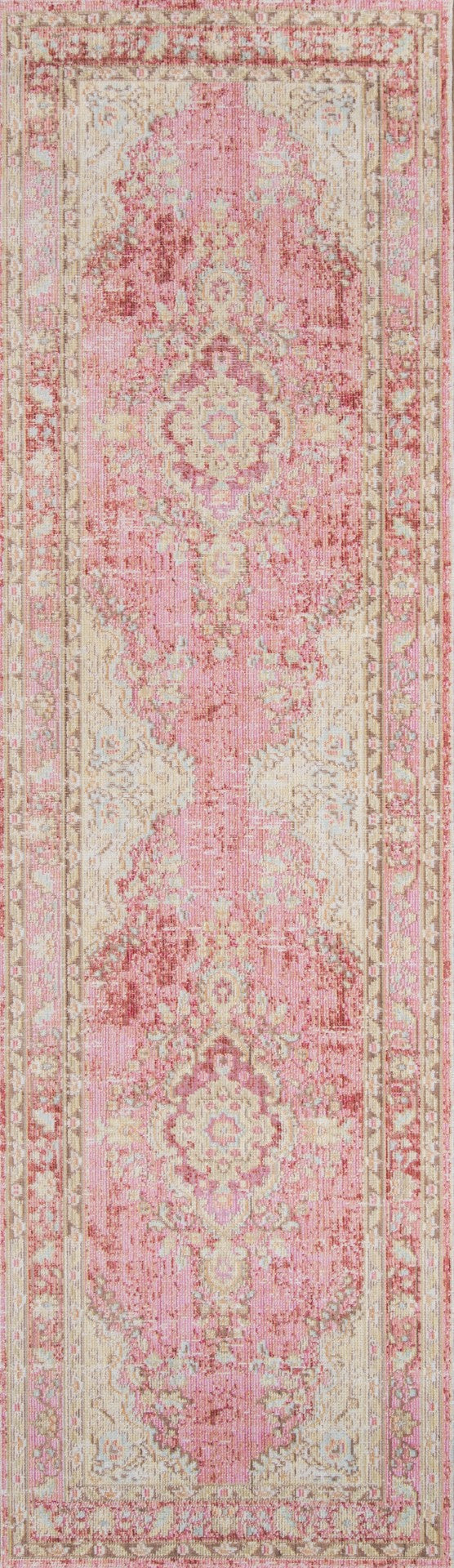 Momeni Isabella ISA-1 Machine Made Traditional Medallion Indoor Area Rug Pink 9'3" x 11'10" ISABEISA-1PNK93BA