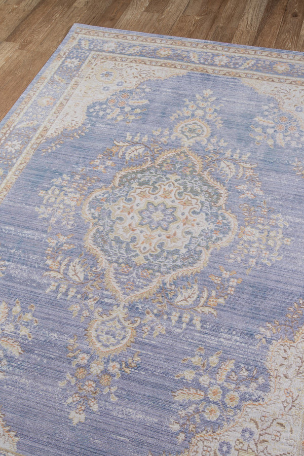 Momeni Isabella ISA-1 Machine Made Traditional Medallion Indoor Area Rug Periwinkle 9'3" x 11'10" ISABEISA-1PRW93BA