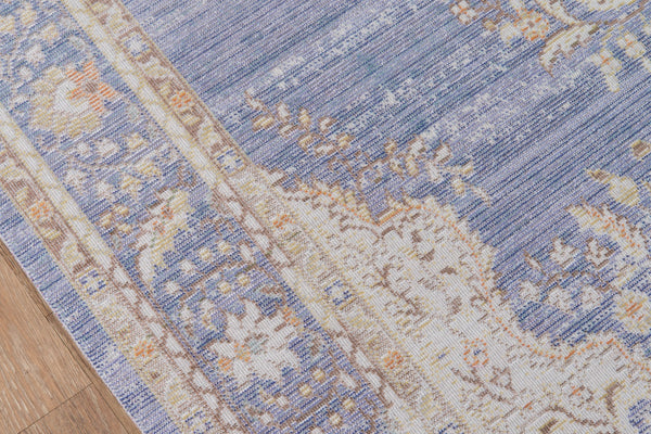 Momeni Isabella ISA-1 Machine Made Traditional Medallion Indoor Area Rug Periwinkle 9'3" x 11'10" ISABEISA-1PRW93BA