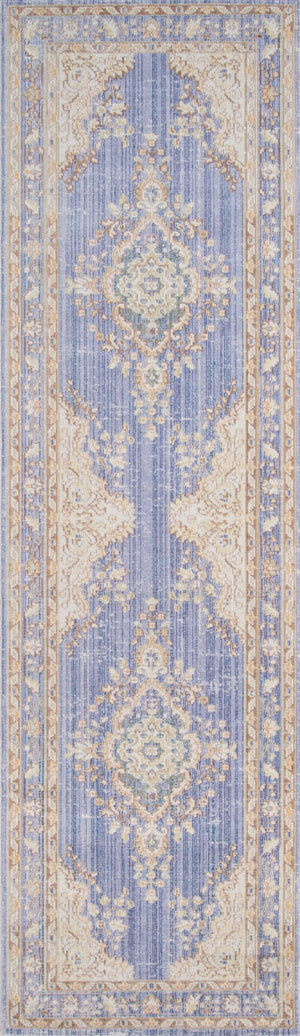 Momeni Isabella ISA-1 Machine Made Traditional Medallion Indoor Area Rug Periwinkle 9'3" x 11'10" ISABEISA-1PRW93BA