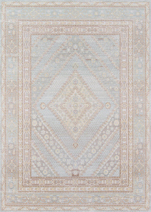 Momeni Isabella ISA-7 Machine Made Traditional Geometric Indoor Area Rug Blue 9'3" x 11'10" ISABEISA-7BLU93BA