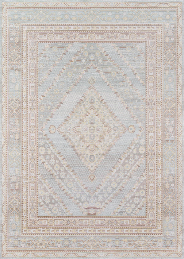 Momeni Isabella ISA-7 Machine Made Traditional Geometric Indoor Area Rug Blue 9'3" x 11'10" ISABEISA-7BLU93BA
