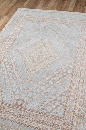 Momeni Isabella ISA-7 Machine Made Traditional Geometric Indoor Area Rug Blue 9'3" x 11'10" ISABEISA-7BLU93BA