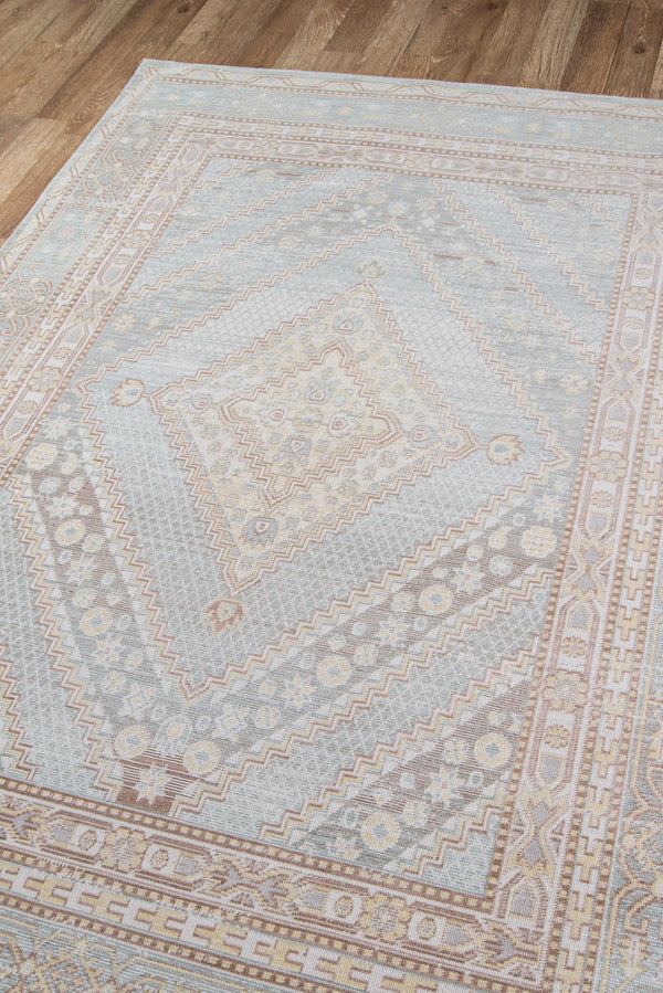 Momeni Isabella ISA-7 Machine Made Traditional Geometric Indoor Area Rug Blue 9'3" x 11'10" ISABEISA-7BLU93BA