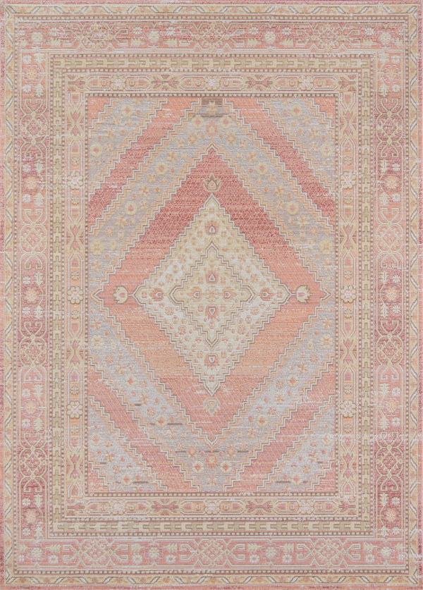 Momeni Isabella ISA-7 Machine Made Traditional Geometric Indoor Area Rug Pink 9'3" x 11'10" ISABEISA-7PNK93BA