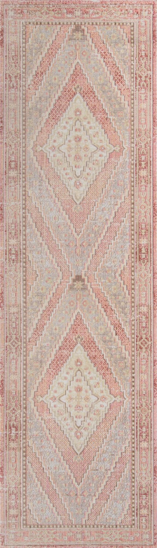 Momeni Isabella ISA-7 Machine Made Traditional Geometric Indoor Area Rug Pink 9'3" x 11'10" ISABEISA-7PNK93BA