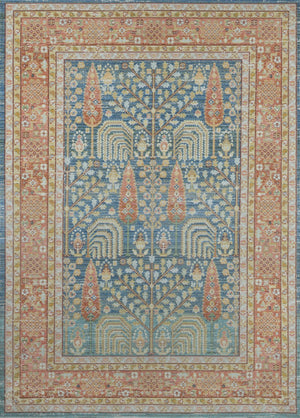 Momeni Isabella ISA-8 Machine Made Traditional Oriental Indoor Area Rug Blue 9'3" x 11'10" ISABEISA-8BLU93BA