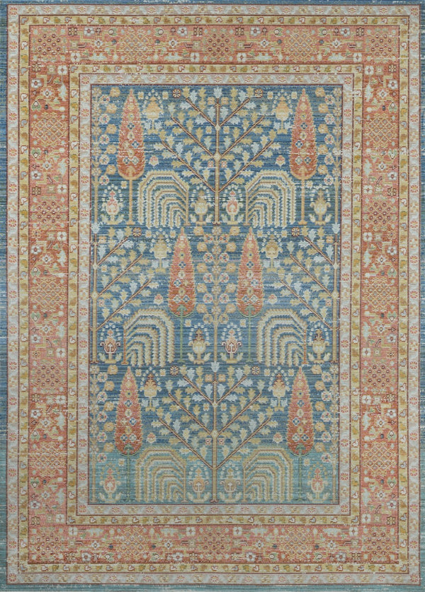 Momeni Isabella ISA-8 Machine Made Traditional Oriental Indoor Area Rug Blue 9'3" x 11'10" ISABEISA-8BLU93BA