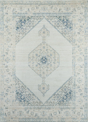 Momeni Isabella ISA10 Machine Made Traditional Medallion Indoor Area Rug Blue 9'3" x 11'10" ISABEISA10BLU93BA
