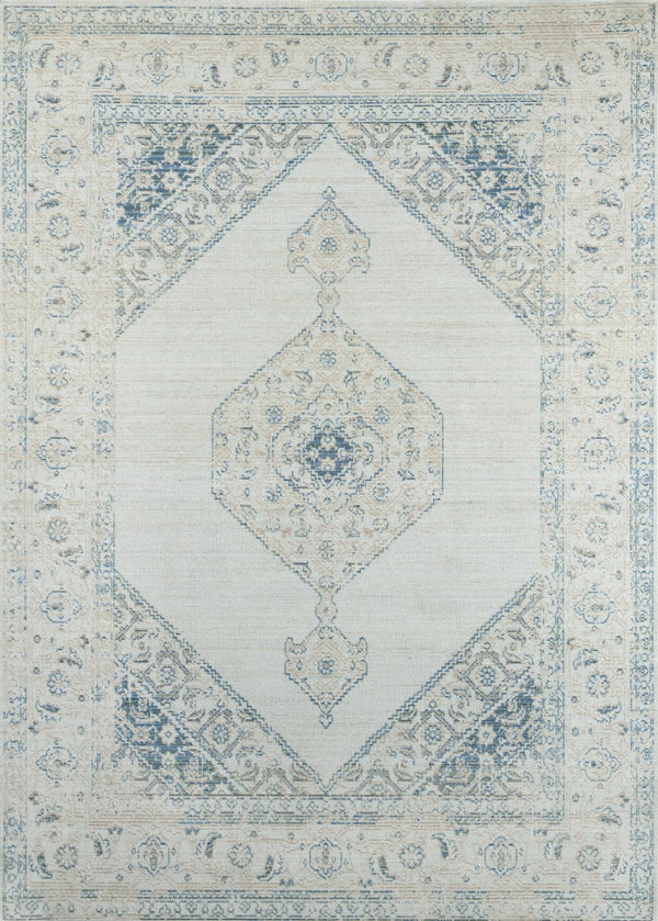 Momeni Isabella ISA10 Machine Made Traditional Medallion Indoor Area Rug Blue 9'3" x 11'10" ISABEISA10BLU93BA